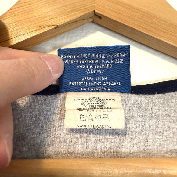 Vintage 90s Winnie the Pooh Embroidered another Free is the Way to Be Striped Te - Picture 5 of 9